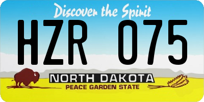 ND license plate HZR075