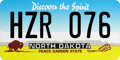 ND license plate HZR076