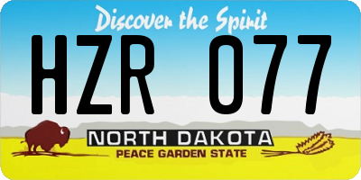 ND license plate HZR077