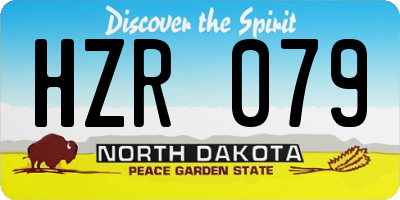 ND license plate HZR079