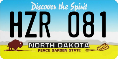 ND license plate HZR081