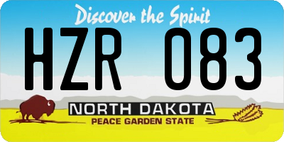 ND license plate HZR083