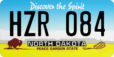 ND license plate HZR084