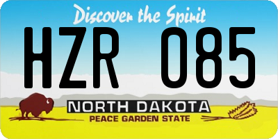 ND license plate HZR085