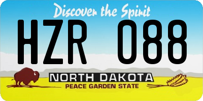 ND license plate HZR088