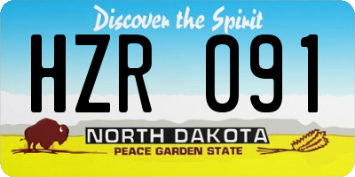 ND license plate HZR091