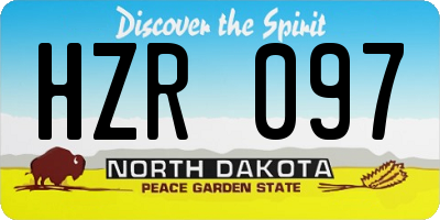ND license plate HZR097