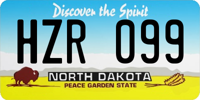ND license plate HZR099