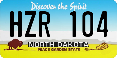 ND license plate HZR104