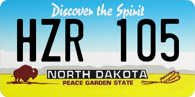 ND license plate HZR105