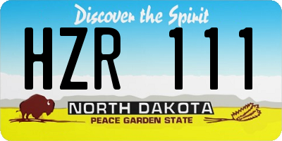ND license plate HZR111