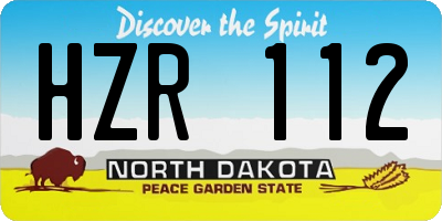 ND license plate HZR112