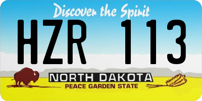 ND license plate HZR113