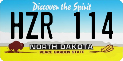 ND license plate HZR114