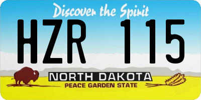 ND license plate HZR115