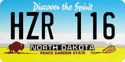 ND license plate HZR116