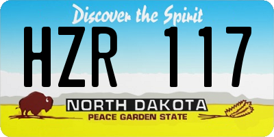 ND license plate HZR117