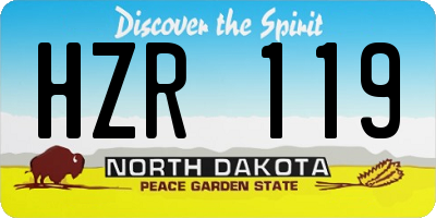 ND license plate HZR119