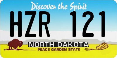 ND license plate HZR121