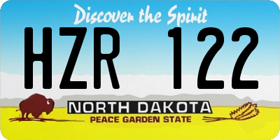 ND license plate HZR122