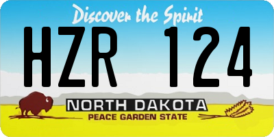 ND license plate HZR124