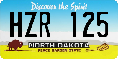 ND license plate HZR125