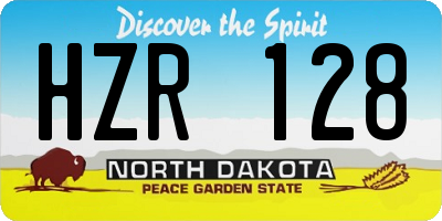 ND license plate HZR128