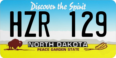 ND license plate HZR129