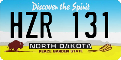 ND license plate HZR131