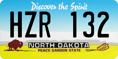 ND license plate HZR132