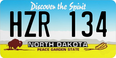 ND license plate HZR134