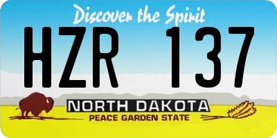 ND license plate HZR137