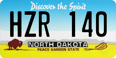 ND license plate HZR140