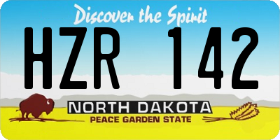 ND license plate HZR142