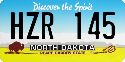 ND license plate HZR145