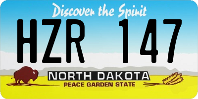 ND license plate HZR147