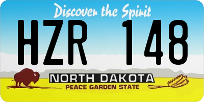 ND license plate HZR148