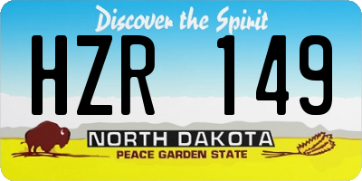 ND license plate HZR149