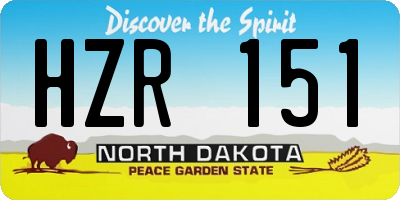 ND license plate HZR151