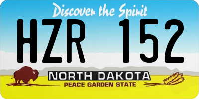 ND license plate HZR152
