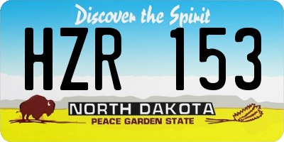 ND license plate HZR153