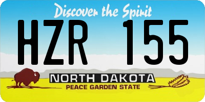 ND license plate HZR155