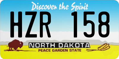 ND license plate HZR158