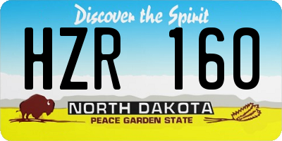 ND license plate HZR160