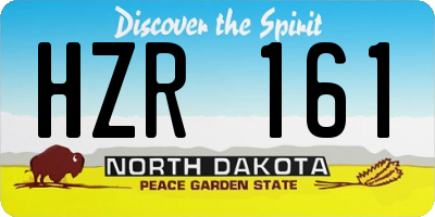 ND license plate HZR161