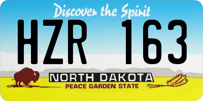 ND license plate HZR163