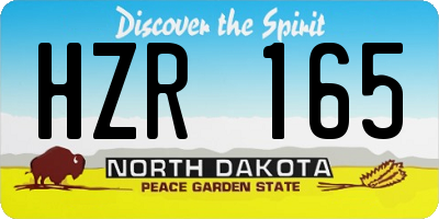 ND license plate HZR165