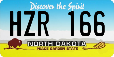 ND license plate HZR166