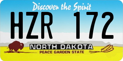 ND license plate HZR172