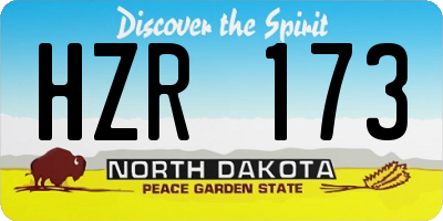 ND license plate HZR173